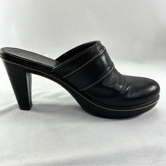 Coach Candace Buckle Mules Clogs Vintage Grunge Y2K Business Black Leather - Picture 7 of 10